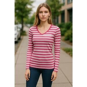"HOLLISTER" VTG Striped V-Neck Babydoll Top SZ XS Y2K Mean Girls Vampire Diaries